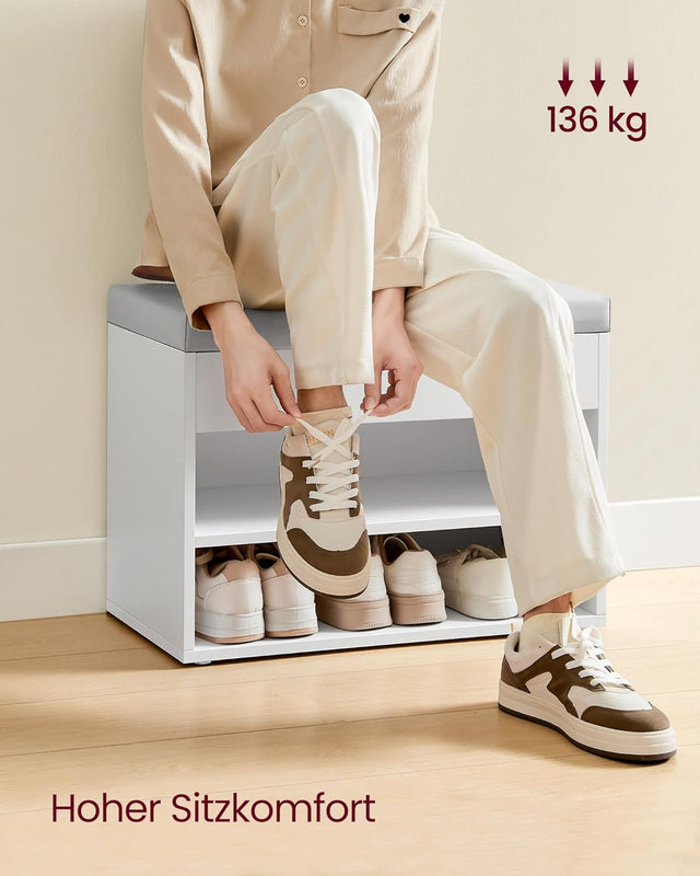 Schuhbank mit Kissen, wolkenweiss von Songmics