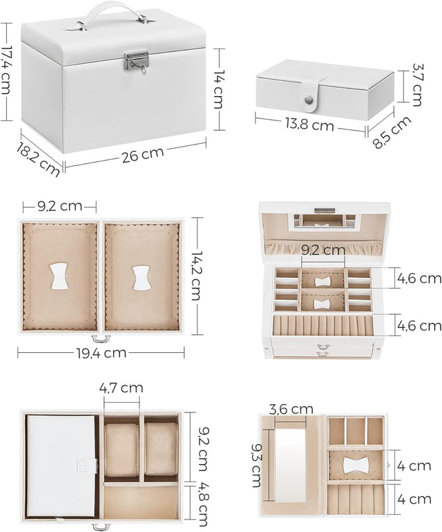 Schmuckkästchen mit Schubladen und Mini-Box Weiss