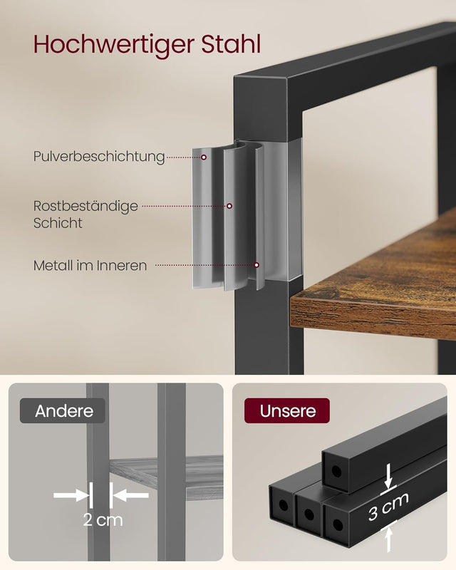 Bücherregal Industrie-Design 6 Ebenen Vintagebraun