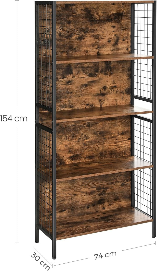 Bücherregal mit 4 Ebenen vintagebraun