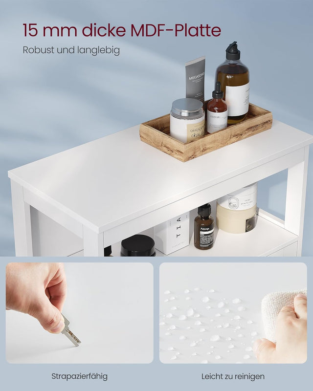 Badezimmerschrank Aufbewahrungsregal mit Türen Weiss