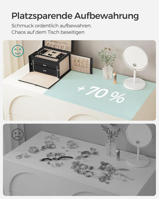 Schmuckkasten abschliessbar mit Spiegel schwarz