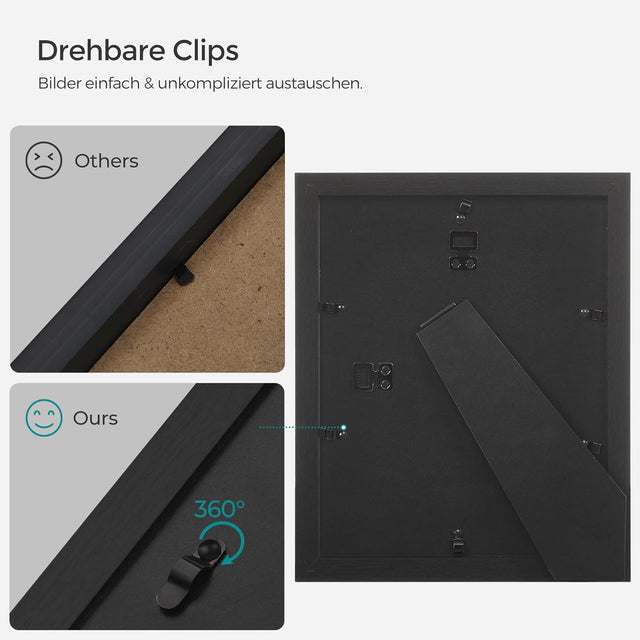 Bilderrahmen Set für Fotos, Schwarz