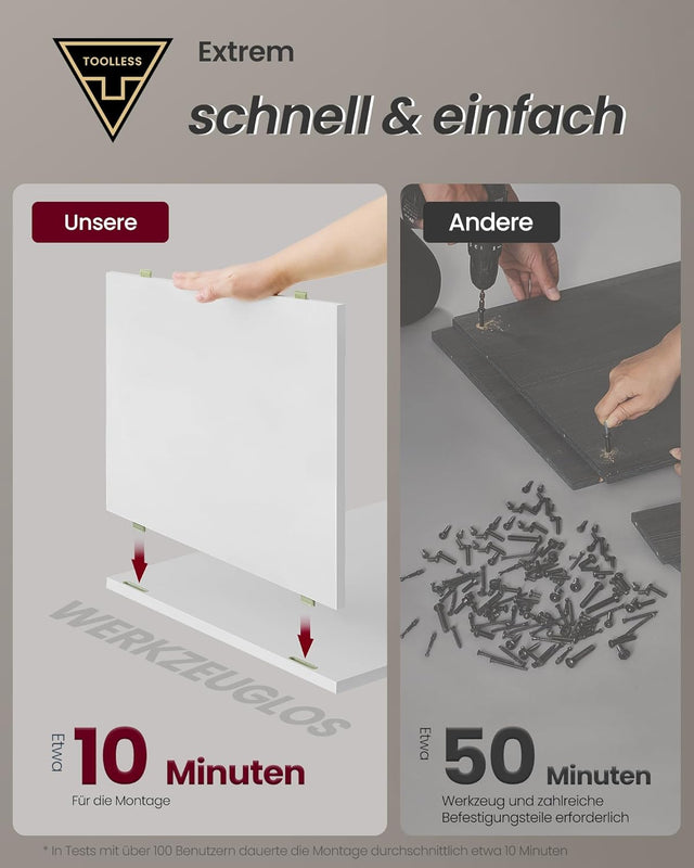 Nachttisch Beistelltisch 3 Schubladen Mattweiss