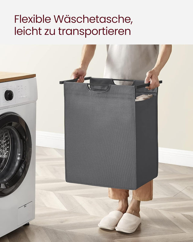 Wäschekorb mit Ablagefläche, Schiefergrau Anthrazitgrau von guteszeug.ch