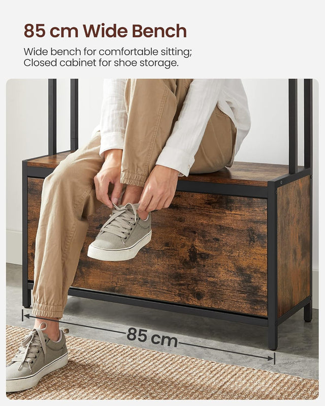 Garderobenständer mit Schuhschrank Vintagebraun-Schwarz