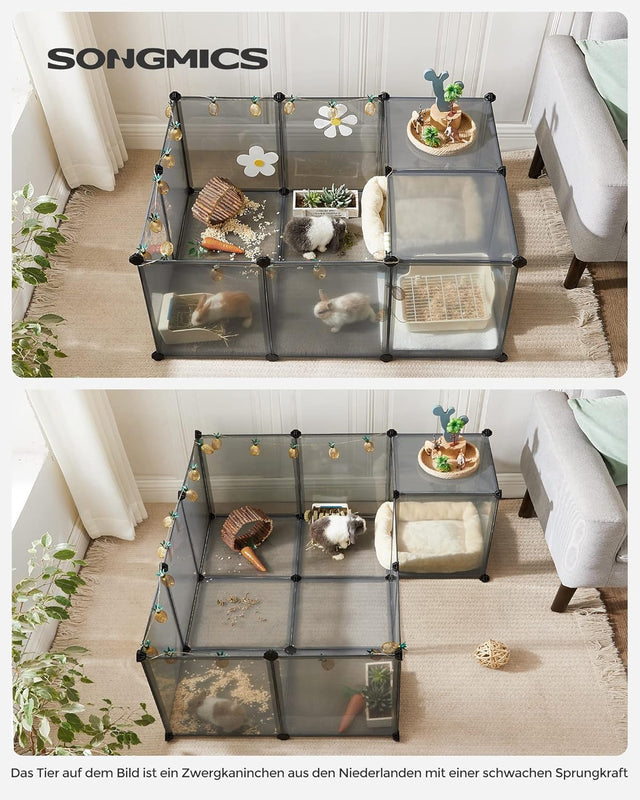 Freigehege Kunststoff für Kleintiere Grau