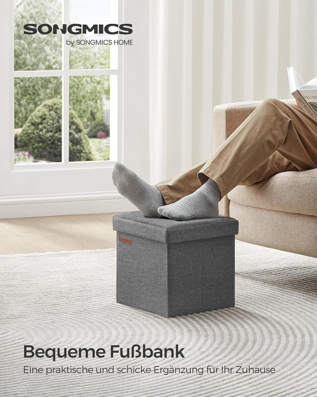 Sitzhocker mit Stauraum dunkelgrau von Songmics