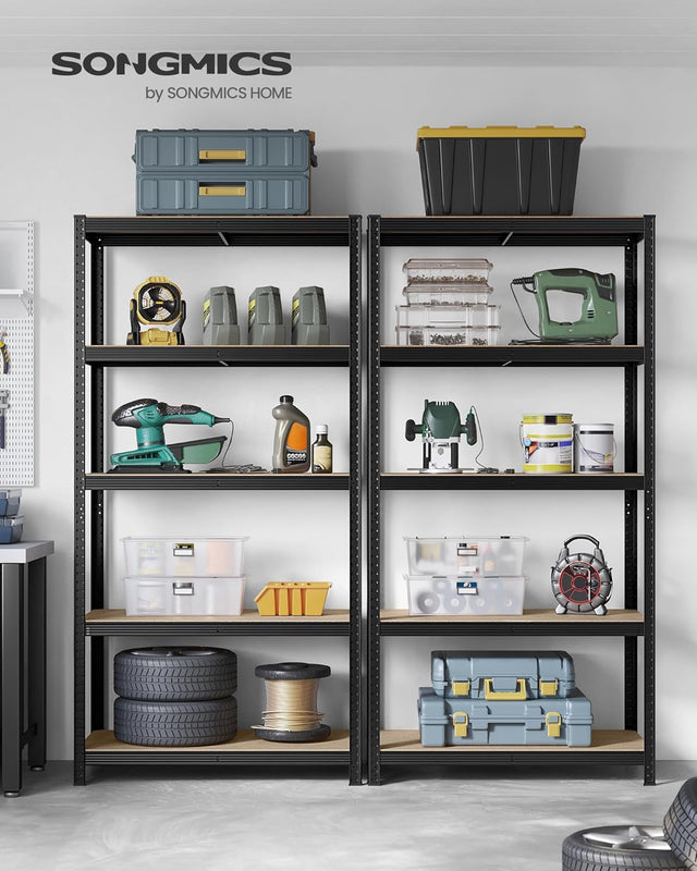 Schwerlastregale Stahlgestell Verstellbare Ablagen, 50 x 100 x 200 cm, Schwarz