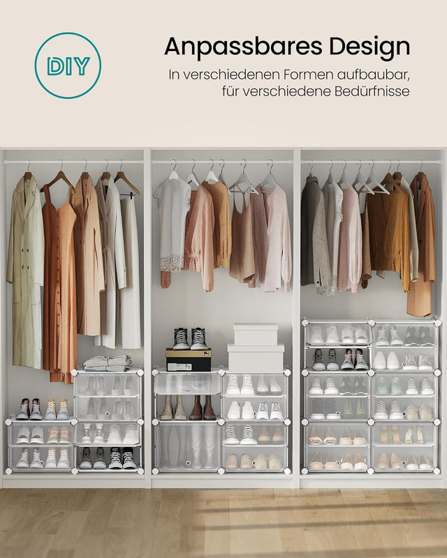 Schuhregal mit 6 Fächern wolkenweiss