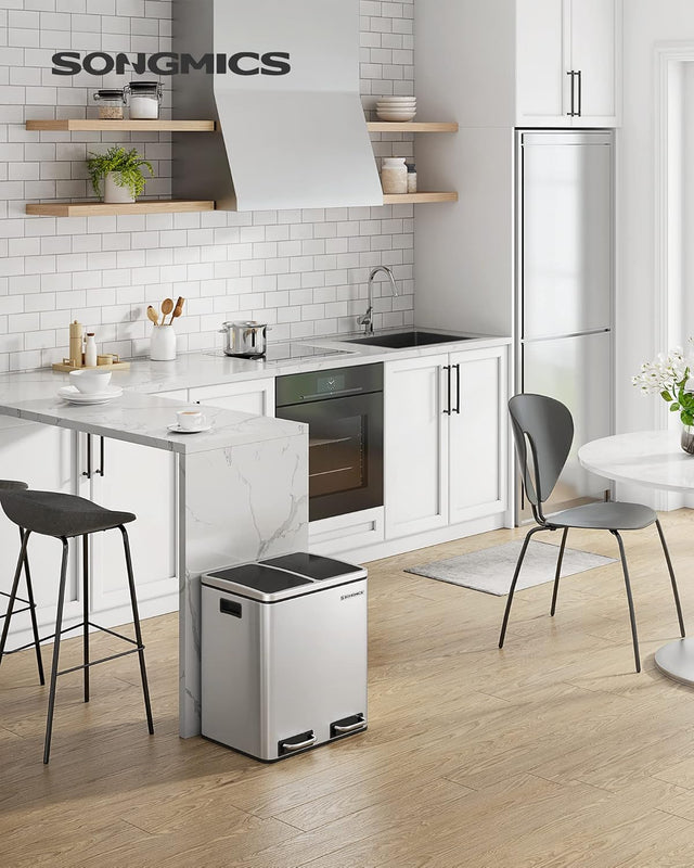 Mülleimer Küche Mülltrennsystem Softclose Metallicsilber