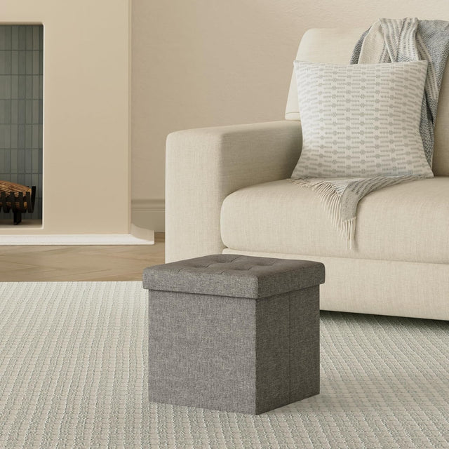 Sitzhocker mit Stauraum dunkelgrau von Songmics