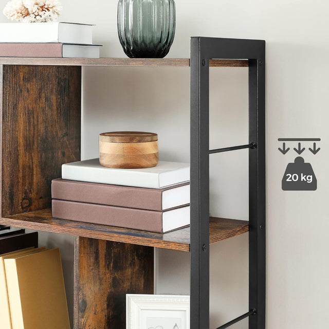 Bücherregal mit 8 Fächern auf 4 Ebenen vintagebraun