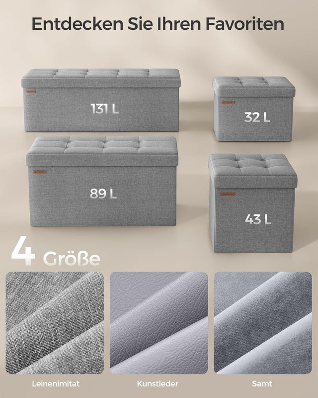 Sitzhocker mit Stauraum Aschgrau von Songmics