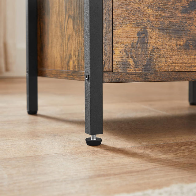 Nachttisch mit Schubladen Industrie-Design Vintagebraun-Schwarz