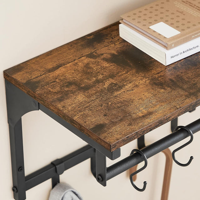 Wandgarderobe mit Regal rustikales Braun von Songmics