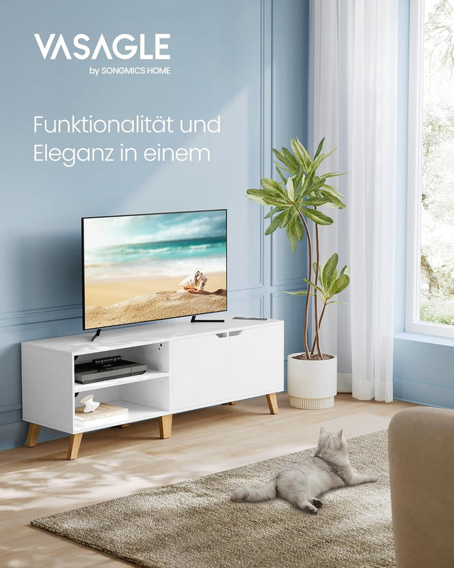 TV-Schrank mit Türen 140 cm Weiss von Songmics