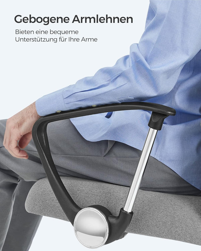 Bürostuhl ergonomisch höhenverstellbar gepolstert grau