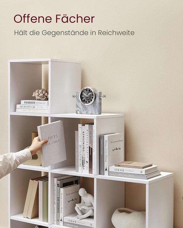 Bücherregal Stufenregal Ordnungssystem Wohnzimmer Wolkenweiss von Songmics