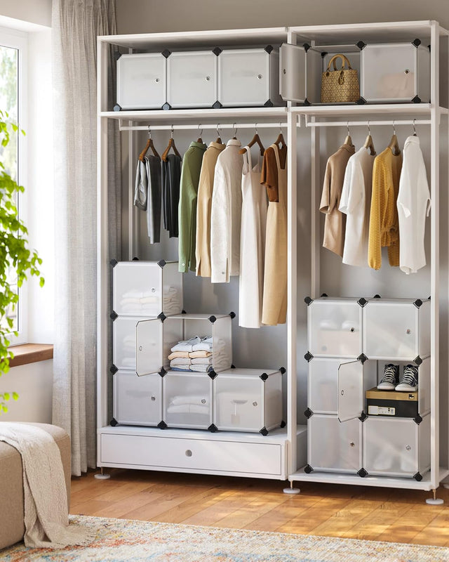 Regalsystem Steckregal Kleiderschrank Kunststoff Weiss