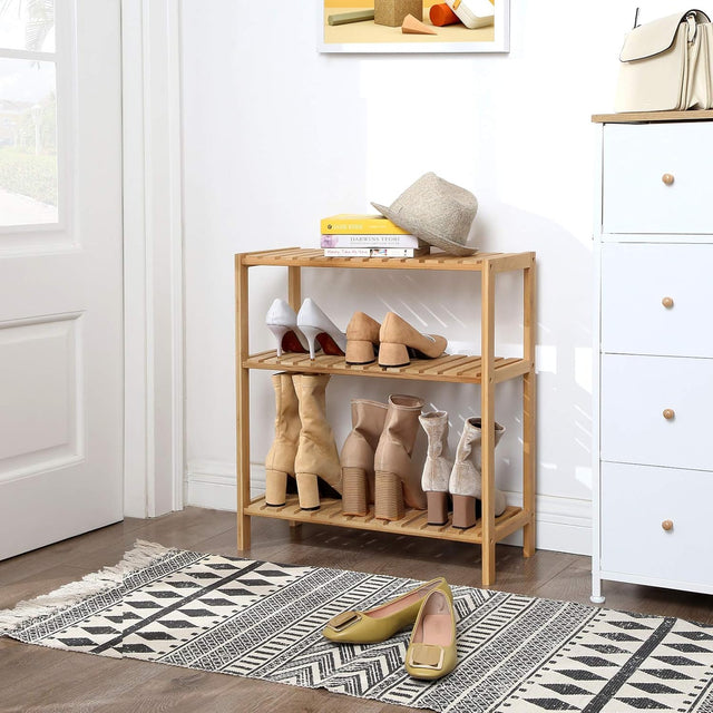 Badezimmerregal Bambus 3 Ebenen Naturbeige