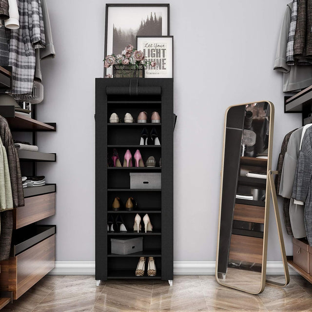 Schuhregal mit 10 Ebenen Schwarz von Songmics