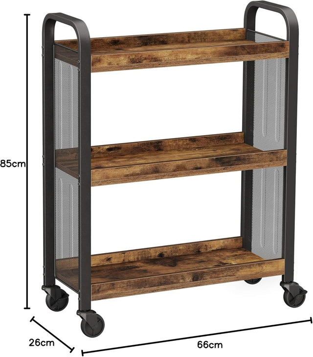 Küchenwagen Servierwagen mit Rollen Rustikal Braun