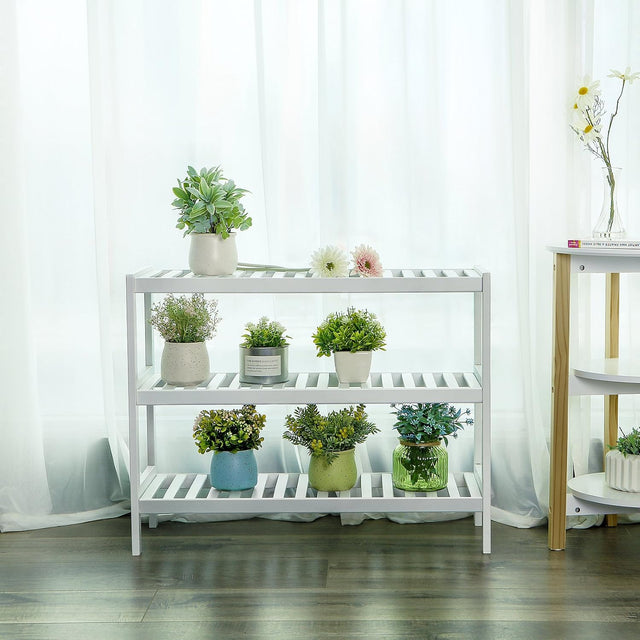 Schuhregal Bambus 3 Ebenen Weiss von Songmics