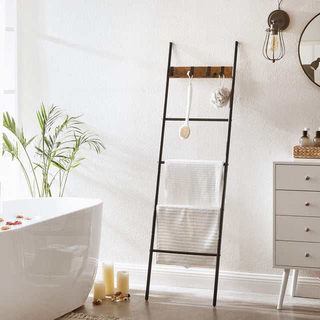 Leiterregal Handtuchhalter 5 Ebenen Rustikal Braun