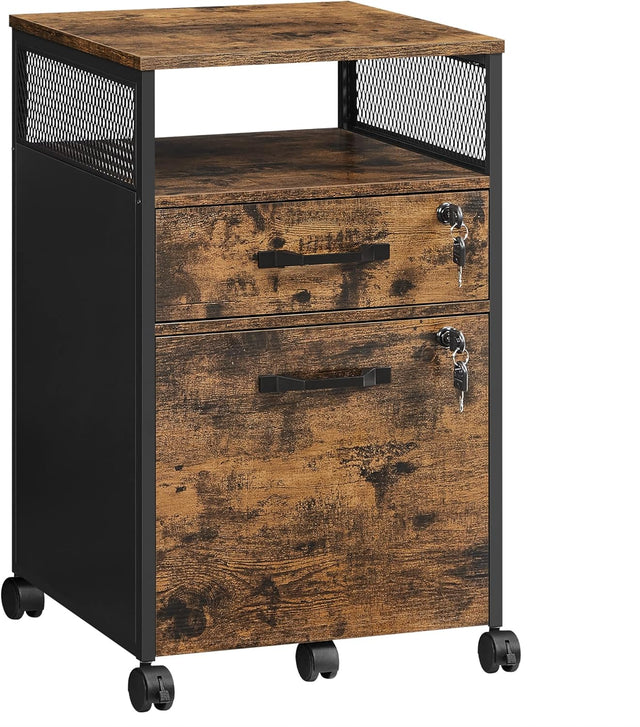 Rollcontainer Büroschrank mit Schubladen Vintagebraun