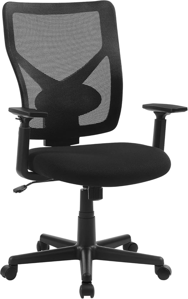 Bürostuhl ergonomisch verstellbar gepolstert Schwarz