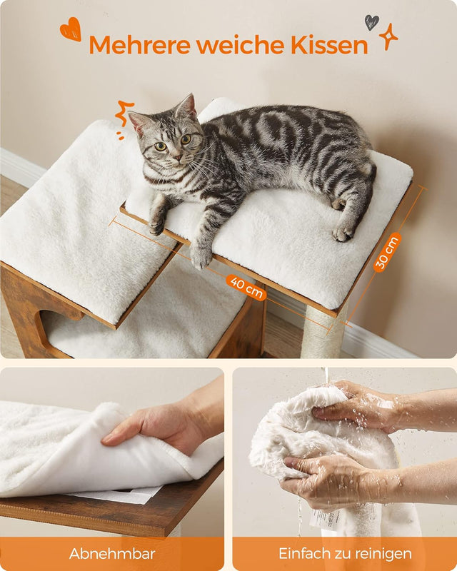 Kratzbaum mit Höhle und Liegeflächen vintagebraun