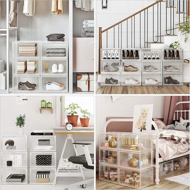 Schuhboxen Stapelbare Organizer Kunststoff Transparent