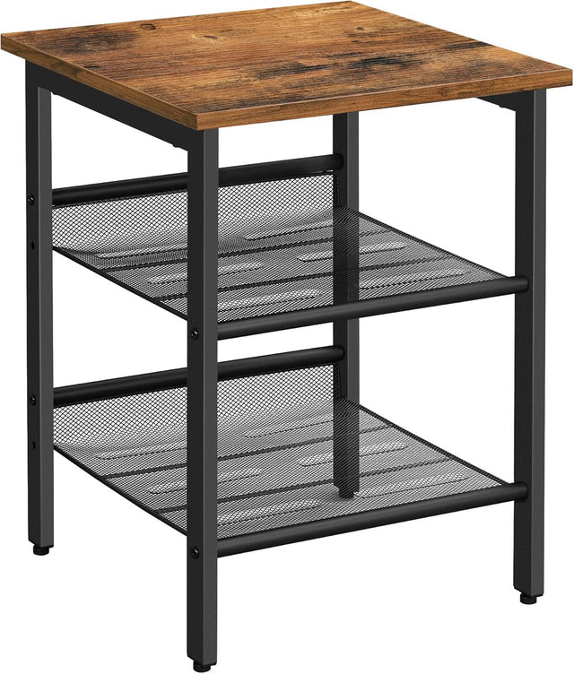 Beistelltisch Industrie-Design Verstellbar Vintagebraun-Schwarz