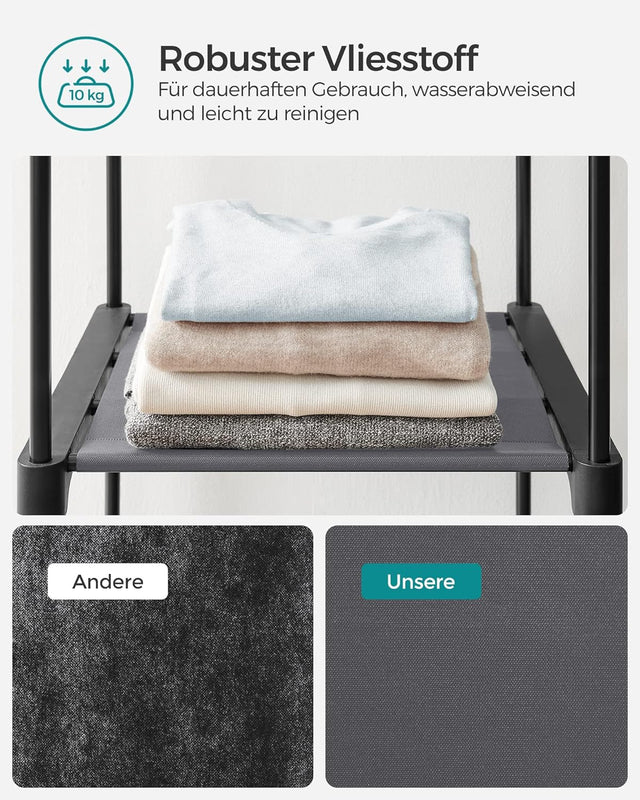 Aufbewahrungsschrank faltbar mit Aufhängestange Grau