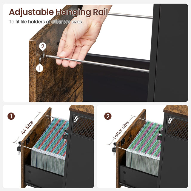 Rollcontainer Büroschrank mit Schubladen Vintagebraun