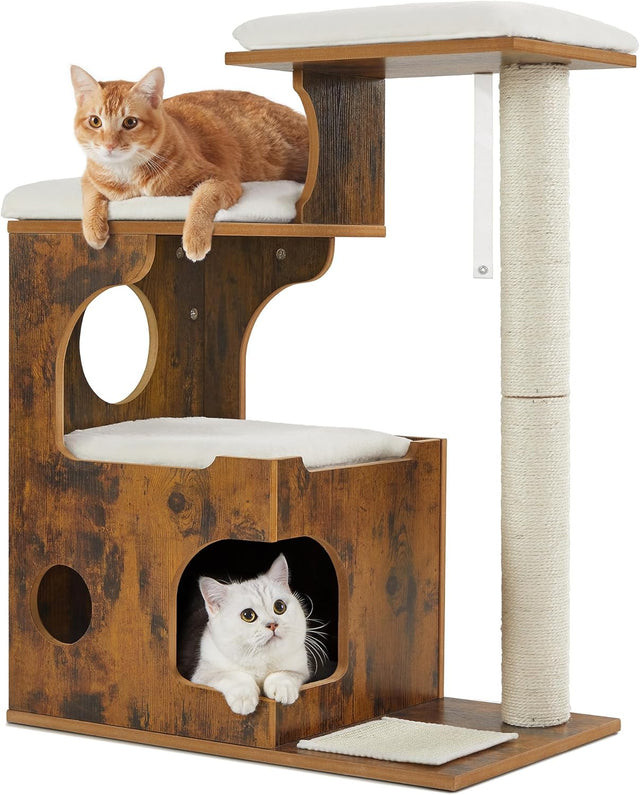 Kratzbaum mit Höhle und Liegeflächen vintagebraun