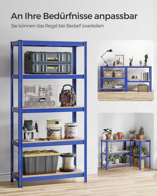 Schwerlastregal mit Stahlgestell 875kg Blau von Songmics