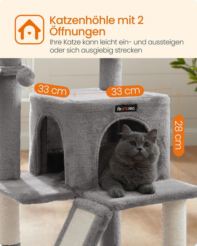 Kratzbaum Katzenbaum mit grosser Plattform hellgrau