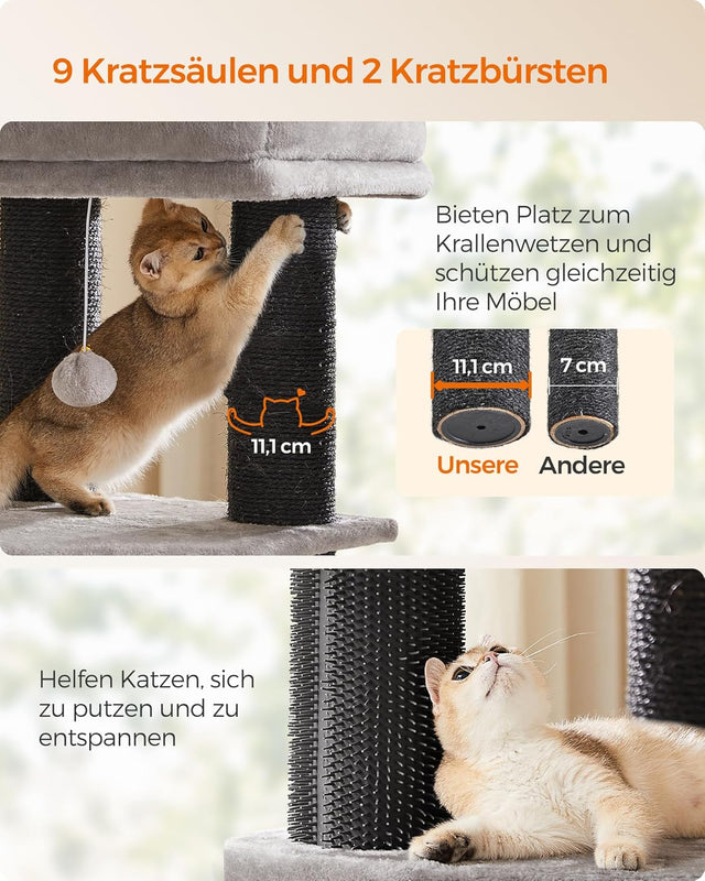 Kratzbaum für grosse Katzen Taubengrau-Schwarz