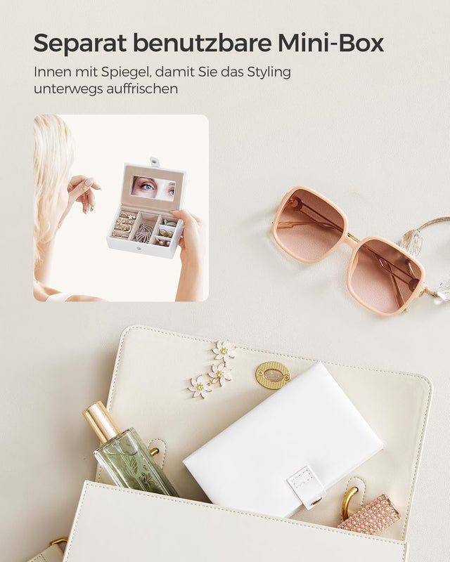 Schmuckkästchen mit Schubladen und Mini-Box Weiss