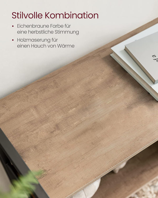 Bücherregal mit Türen Industrie-Design Stahlgestell Kamelbraun