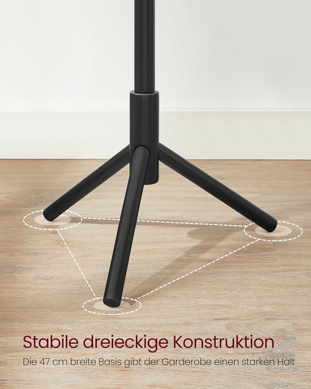 Garderobenständer Massivholz Baumform Verstellbar Schwarz