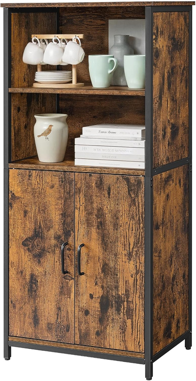 Küchenschrank mit Türen und Fächern vintagebraun-schwarz