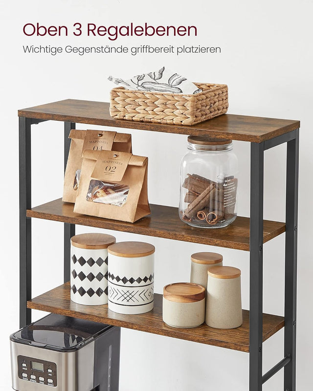 Küchenregal mit 6 Ablagen vintagebraun 60cm breit