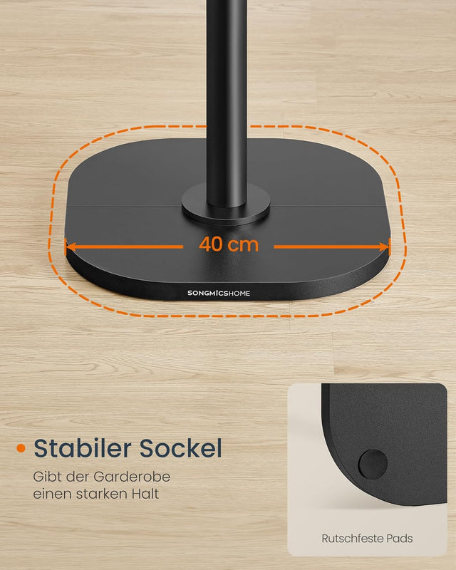 Garderobenständer Baumform mit 8 Haken Schwarz