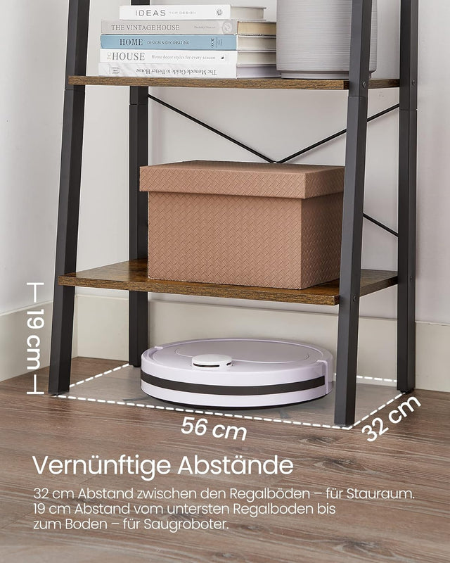 Regal Leiterregal Industrie-Design vintagebraun-schwarz