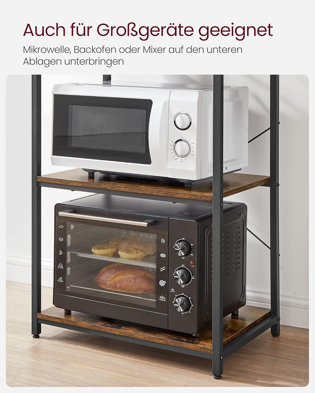 Küchenregal mit 6 Ablagen vintagebraun 60cm breit