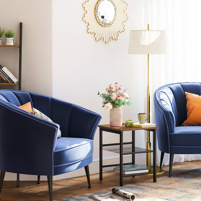 Beistelltisch Industrie-Design Verstellbar Vintagebraun-Schwarz