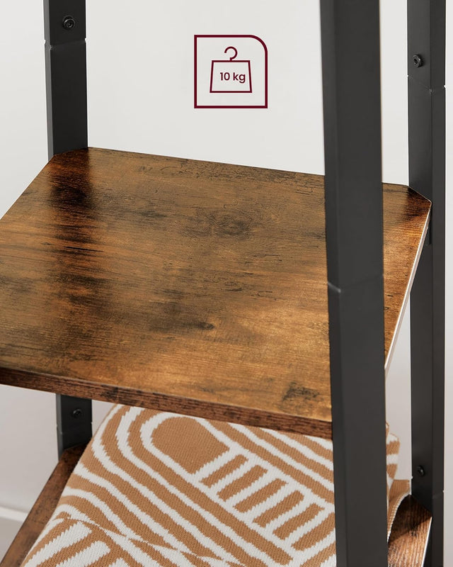 Garderobenständer mit Ablagen Vintagebraun-Schwarz